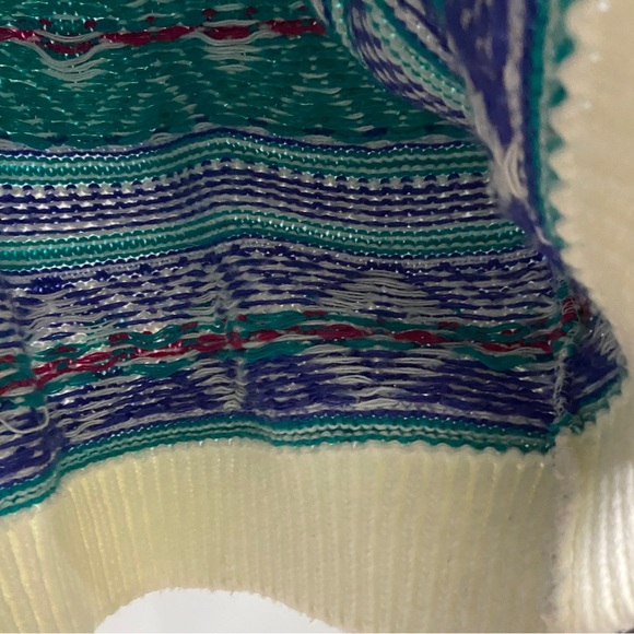 Vintage Christmas sweater aztec geometric pattern with shoulder pads, rare! - Picture 11 of 15